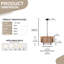 Lustre tambour en rotin 4 lumières 20 pouces