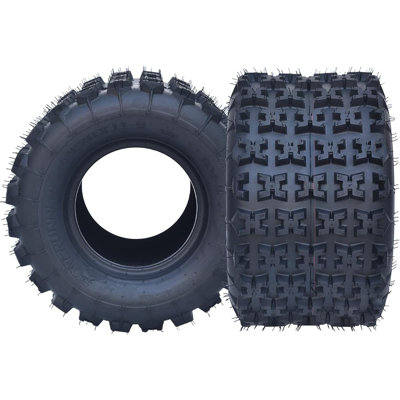 Set Of 2 20x11-9 6PR Tubeless All Terrain ATV UTV Tires, Heavy Duty Shoulder Traction Wear Resistant Rubber Tyres for Mud Sand Trail Rough Off Road Riding