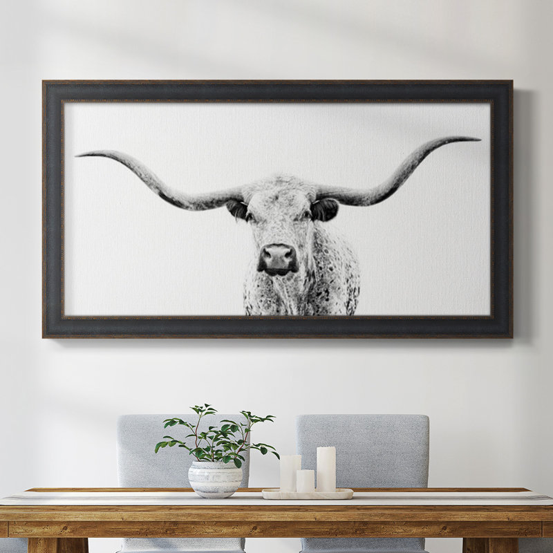 Paquet Longhorn Gaze - Reproduction d'un seul cadre photo sur toile, H 21 po x l 37 po x P 2,5 po