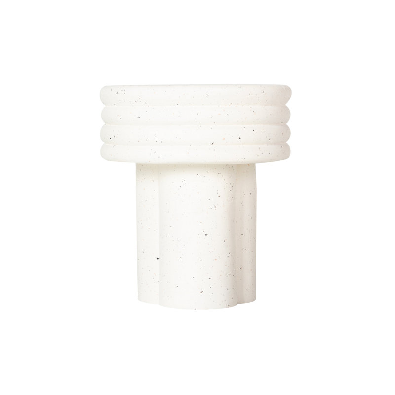 Pedestal End Table, Cream