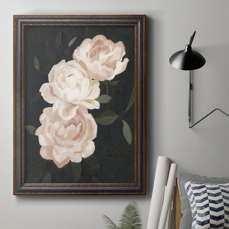 Toile encadrée de qualité supérieure d'UA CH Nighttime Flora III - prête à être accrochée, H 20 po x l 16 po x P 2,5 po