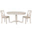 Ensemble de table de salle à manger moderne en bois massif pour cuisine, blanc antique, ensemble 5 pièces