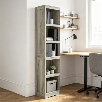 5-Tier Narrow Bookshelf, Freestanding Display & Storage Rack, Home Decor Furniture for Living Room, Bedroom and Office