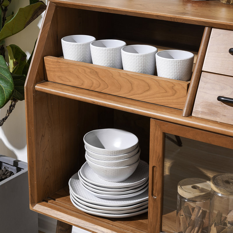 Stone Lain Abigail 16-Piece Dinnerware Set Stoneware, White