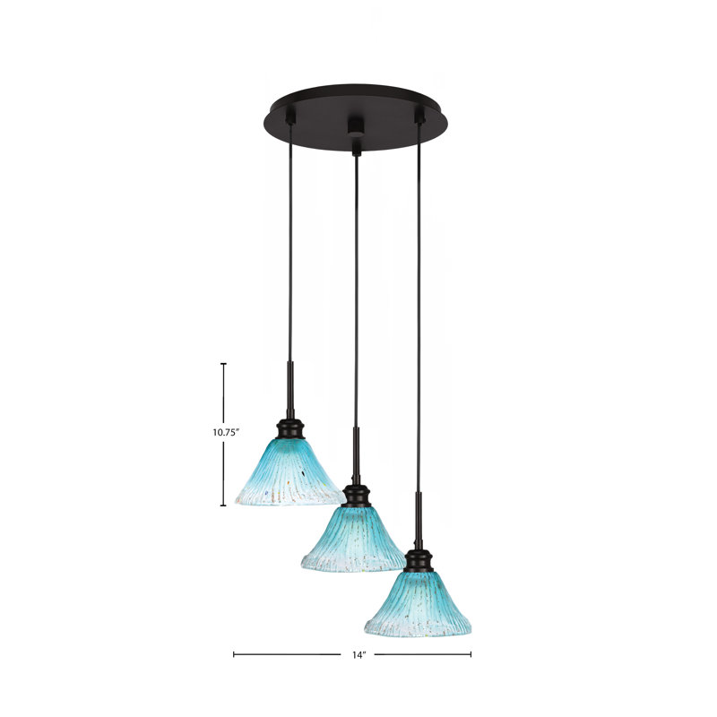 Luminaire suspendu grappe 3 lumières avec verre de 7 po Edge, Espresso