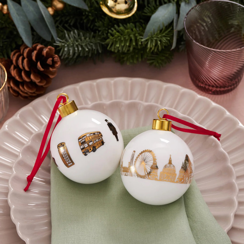 6cm Bone China Bauble