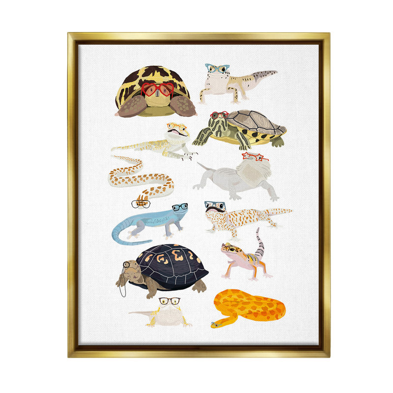 Hipster Glasses Reptiles, art mural sur toile par Hanna Melin, H 40 po x l 30 po