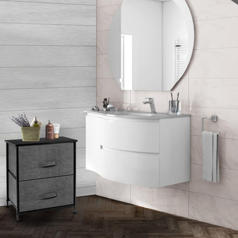 Commode 2 tiroirs Odeth, Dark Grey