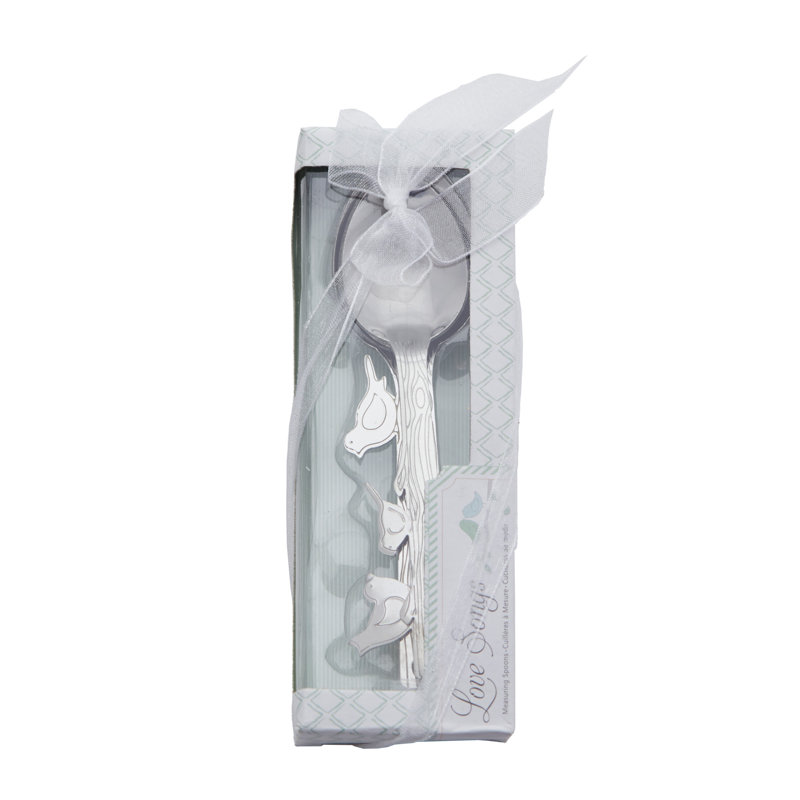 Cuillère à cuillère en métal avec oiseau