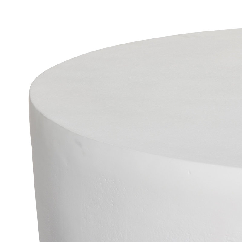 Javi Outdoor Round Coffee Table, Matte White, Matte White