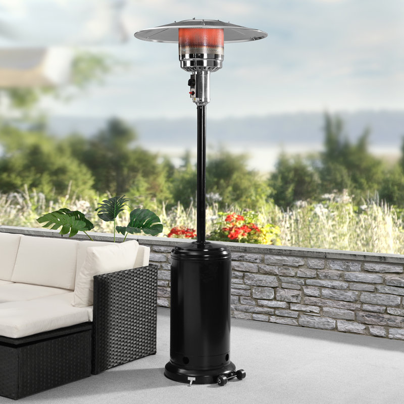 Zenobia 44000 Stainless Steel Propane Standing Patio Heater, Black