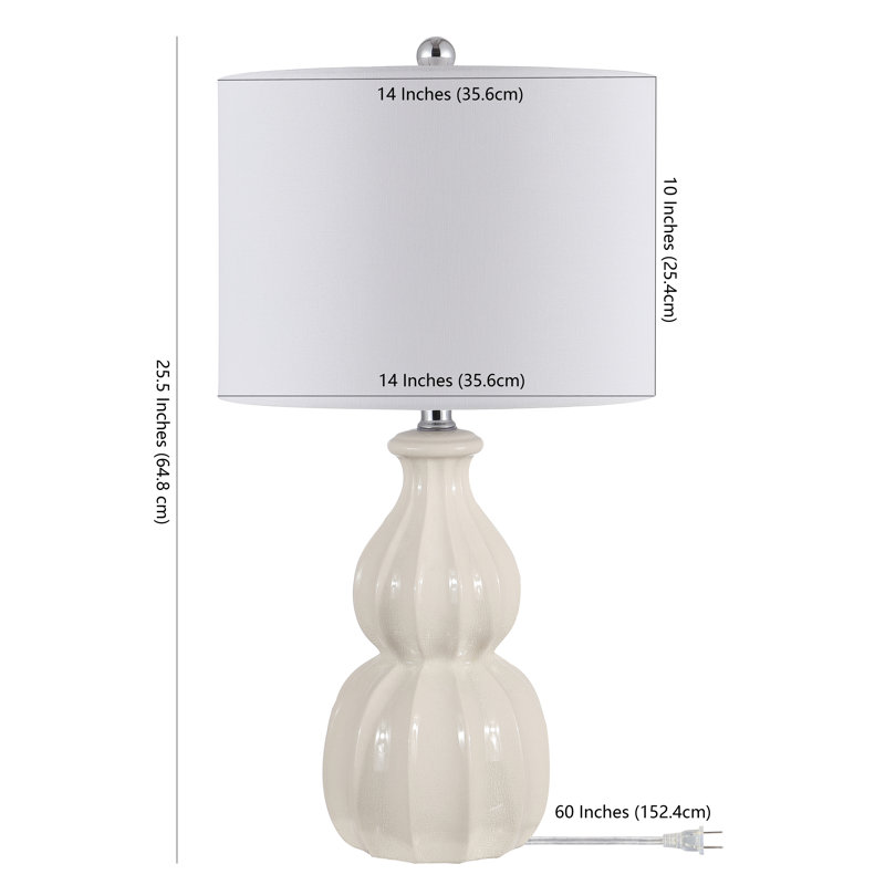 Navilas Ceramic Table Lamp, Ivory