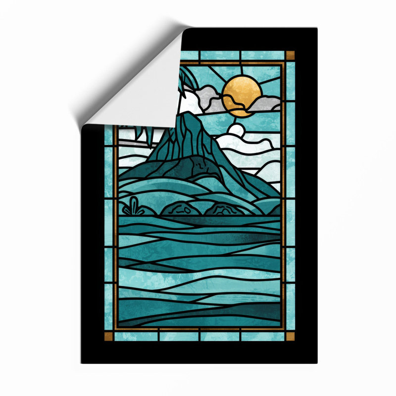 Stained Glass Coastal - Framed Print, A1 - 84.1 x 59.4 cm, Unframed