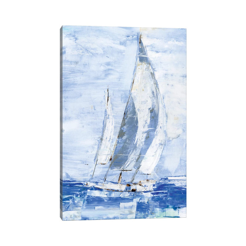 «Blue Sails II» par Ethan Harper - reproduction d'art, Pas de tapis, Toile tendue, H 60 po x l 40po x P 1,5 po