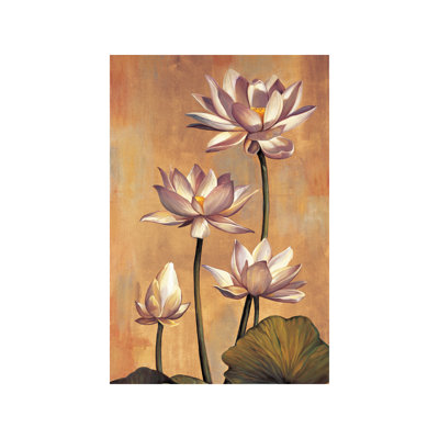 White Lotus 1 Piece Wrapped Canvas Painting