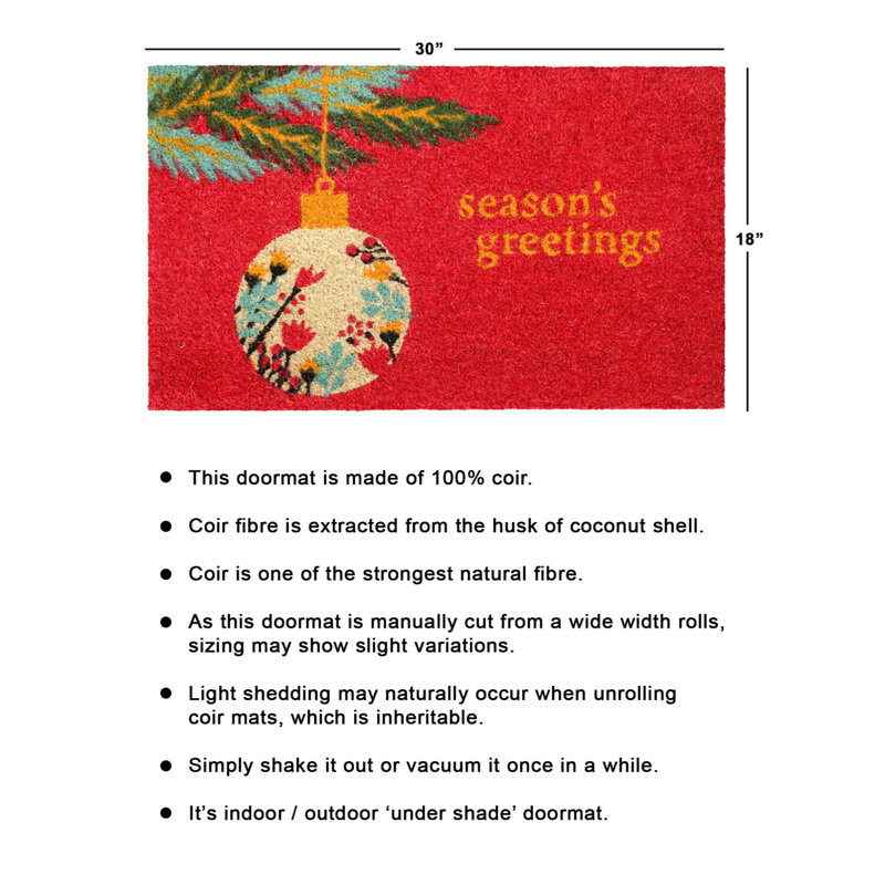 Tapis d'entrée antidérapant Hialmar Seasons Greetings