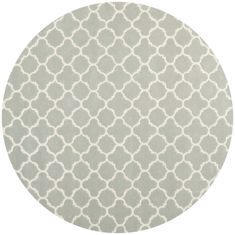 Carolene Hand Tufted Wool Geometric Rug, Round 7'