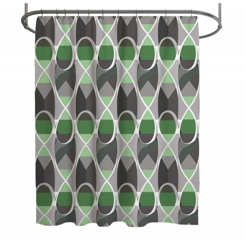 Oleksandra Geometric Shower Curtain, 83" H x 70" W
