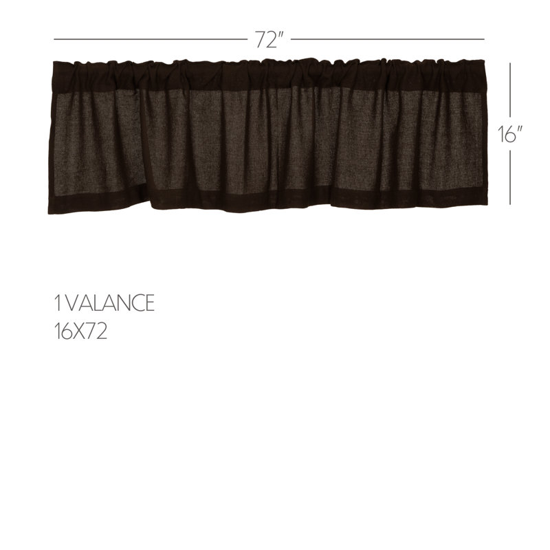 Roxane Cotton Tailored Window Valance, Brown, 72" W x 16" L