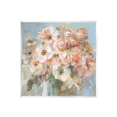 Blushing Bouquet Pink White Floral Wall Plaque Art By Danhui Nai -  Stupell Industries, aq-315_wd_12x12