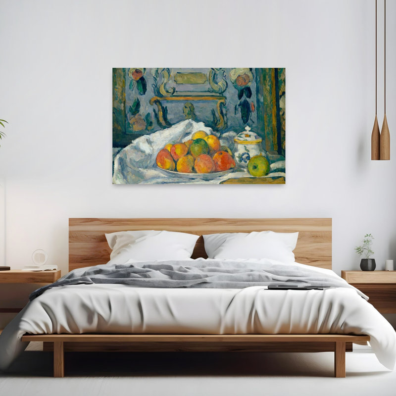 Coupe de pommes, vers 1876-1877, estampe d'art mural contemporain abstrait impressionniste représentant des fruits
