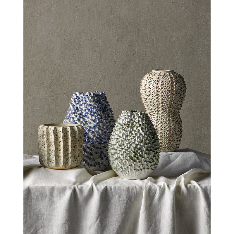Peanut Handmade Ceramic Table Vase, 17" H x 9" W x 9" D