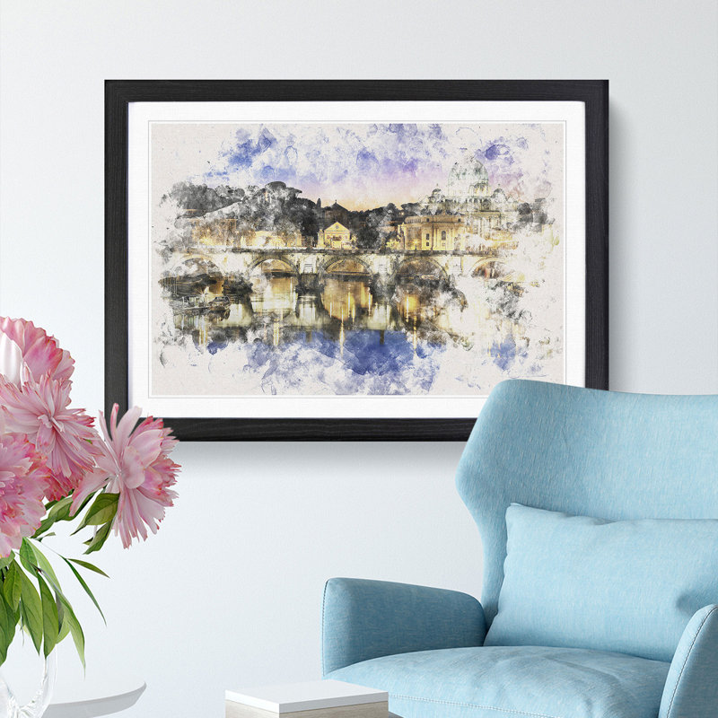 St. Peters Basilica in Rome Italy - Framed Print, Black Framed, 33cm H x 45cm W x 2cm D