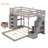 Twin Over Full Bunk Bed With 3-Layer Shelves, Drawers And Storage Stairs-109584479
