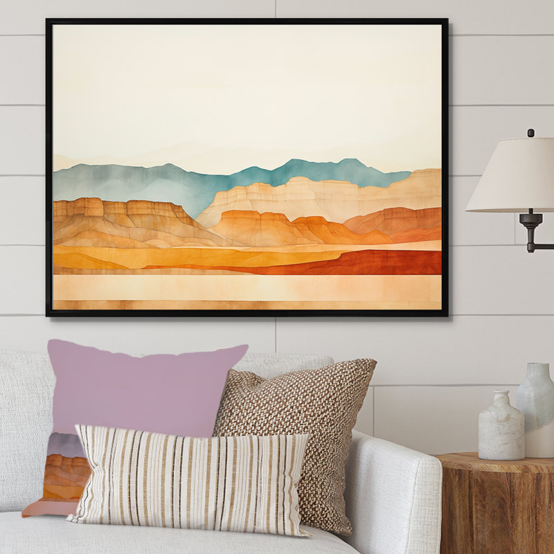 Bold Canyon View - Décoration murale Canyon, Cadre flottant noir, H 16 po x l 32 po x P 1 po