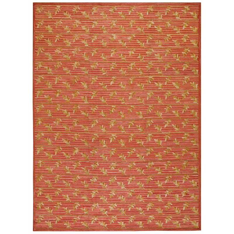 Hand Hooked Wool Floral Area Rug, Rectangle 6' x 9'
