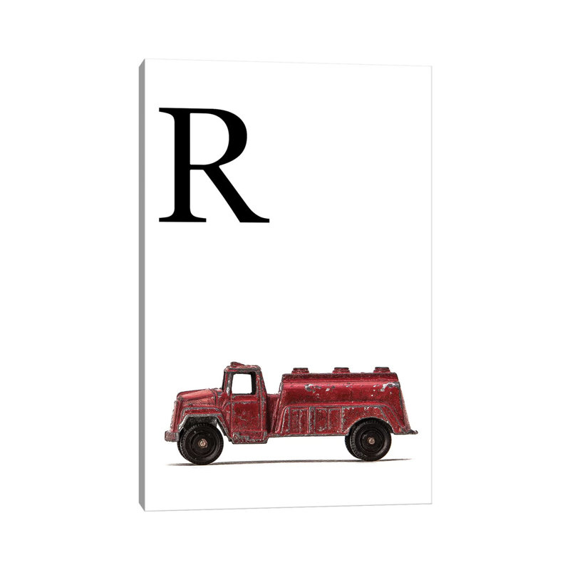 R Water Truck White Letter 1 Piece Wall Art on Canvas, 66.04 cm H x 45.72 cm W x 1.91 cm D, Wrapped Canvas