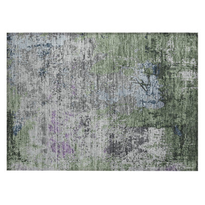 Machine Washable Indoor/Outdoor Xhevrie Fern Rug