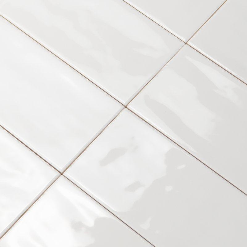 Jade 4" x 8" Subway Wall Tile, Milk White 