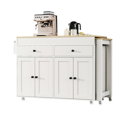 74.5 Inch Kitchen Island With Extendable Dining Table