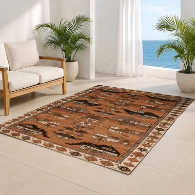 Tapis turc intérieur et extérieur brun
