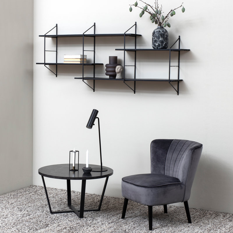 Jantzen Cross Legs Coffee Table, Black/Gray