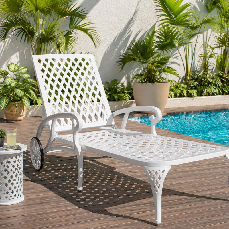 Méridienne en aluminium coulé 1Pcs blanc, Blanc