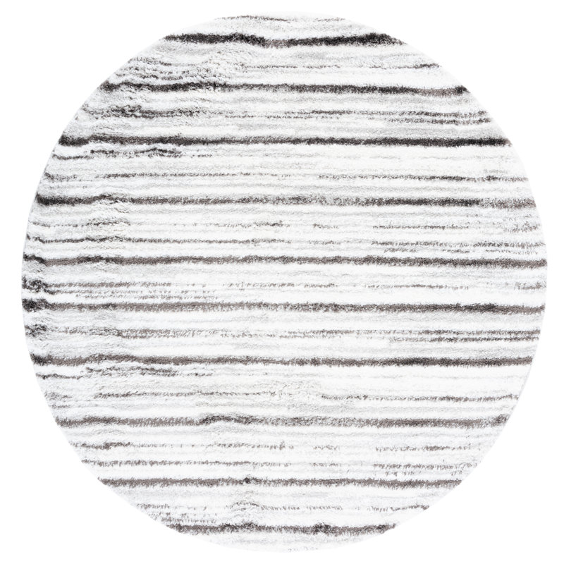 Tapis rayé Omaury Performance, Rond 7 pi