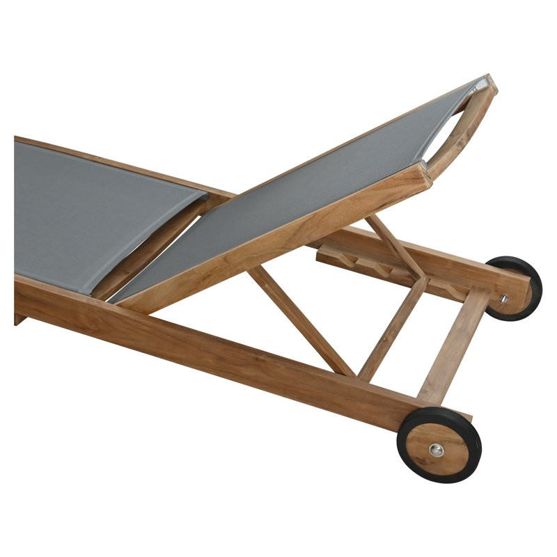 Parmele Outdoor Teak Chaise Lounge