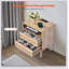 Table de chevet en rotin, table de chevet Boho avec tablette ouverte, table de chevet en bois avec table de bout en rotin et pieds en bois massif, table d'appoint en rotin avec station de charge, pour chambre à coucher, bureau et salon