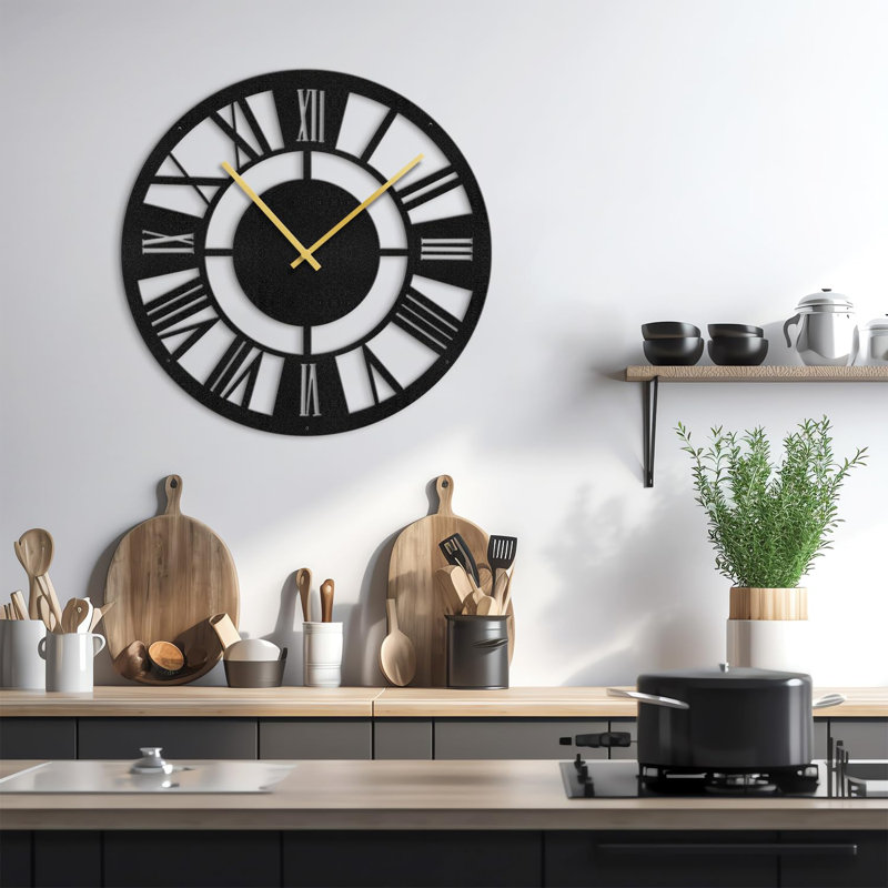 Metal Wall Clock, 20" W x 20" H