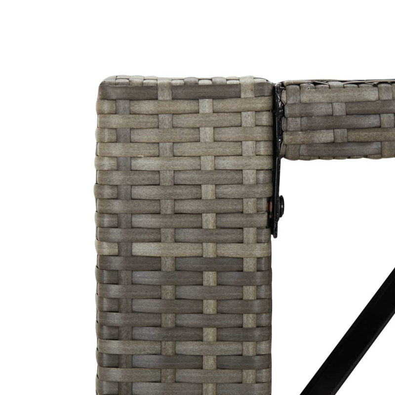 Ebern Designs Bar Table With Glass Top Black 105X80x110 Cm Poly Rattan, Grey, 110cm H x 185cm L x 80cm D