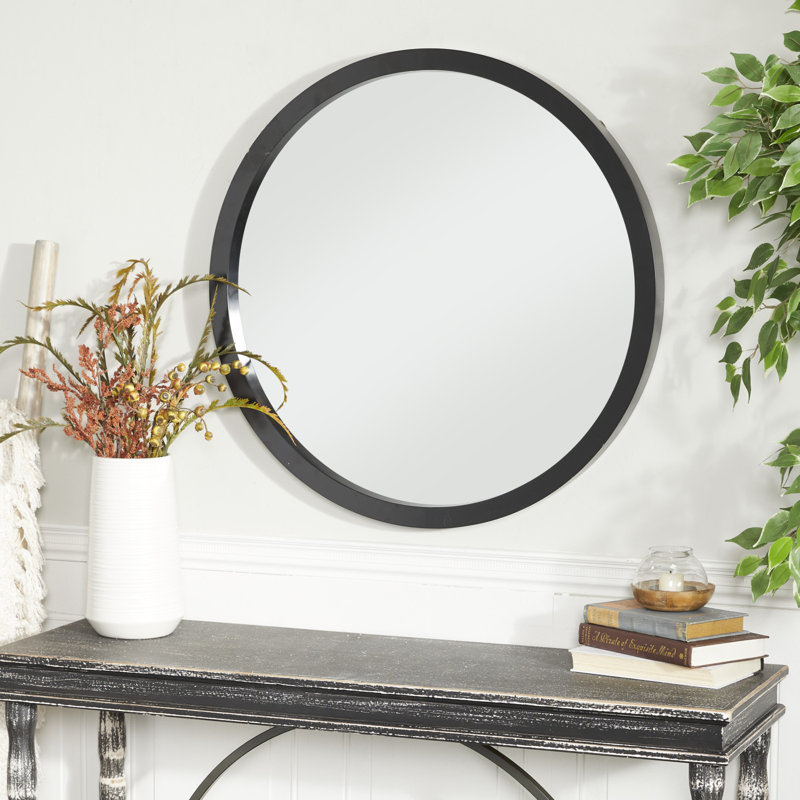 Miroir mural, Noir, 30 po x 30 po