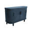 Cabinets, armoire de rangement courbée bleu royal de 47,2 pouces, 4 tablettes réglables à 4 portes, table basse en bois massif | Salon | Moderne