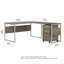 Ensemble de bureau d'ordinateur en forme de L en hickory moderne réversible Jovonne-388251143