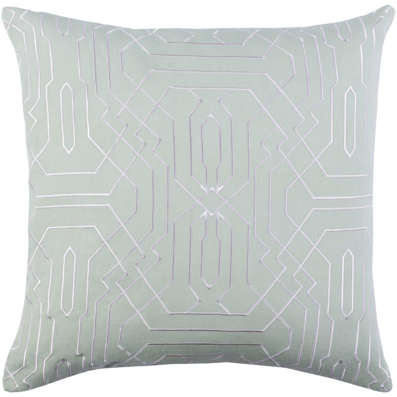 Coussin Ridgewood, H 22 po x l 22 po x P 4 po, Menthe / Blanc, Duvet