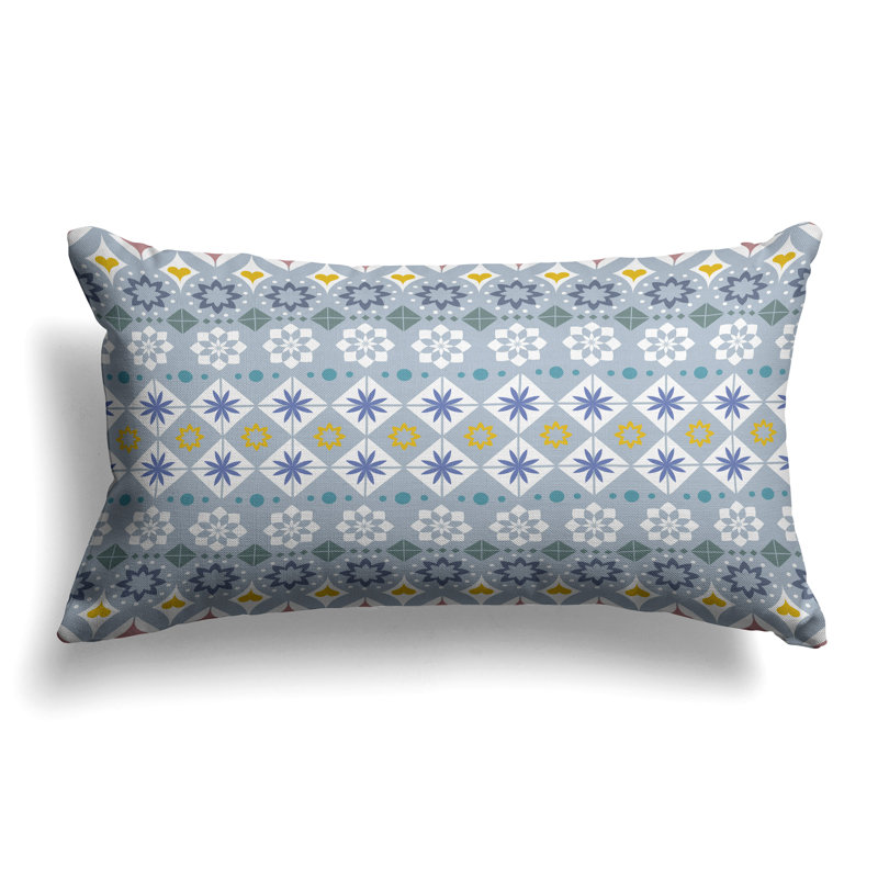 Shape Synergy  Rectangular Throw Pillow, Blue