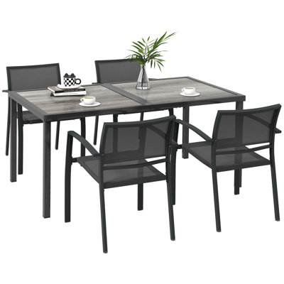 Steel Patio Dining Set Table,