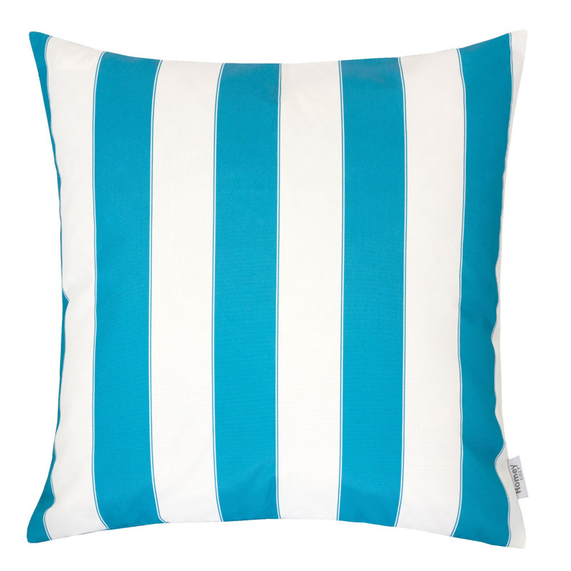 Horizon Stripe Pillow, Aqua, Square 20"
