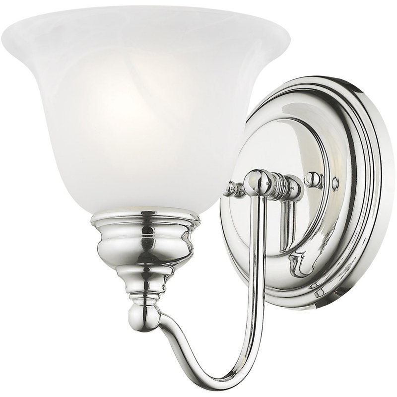 Applique murale pour salle de bain Aquita, Chrome poli/blanc